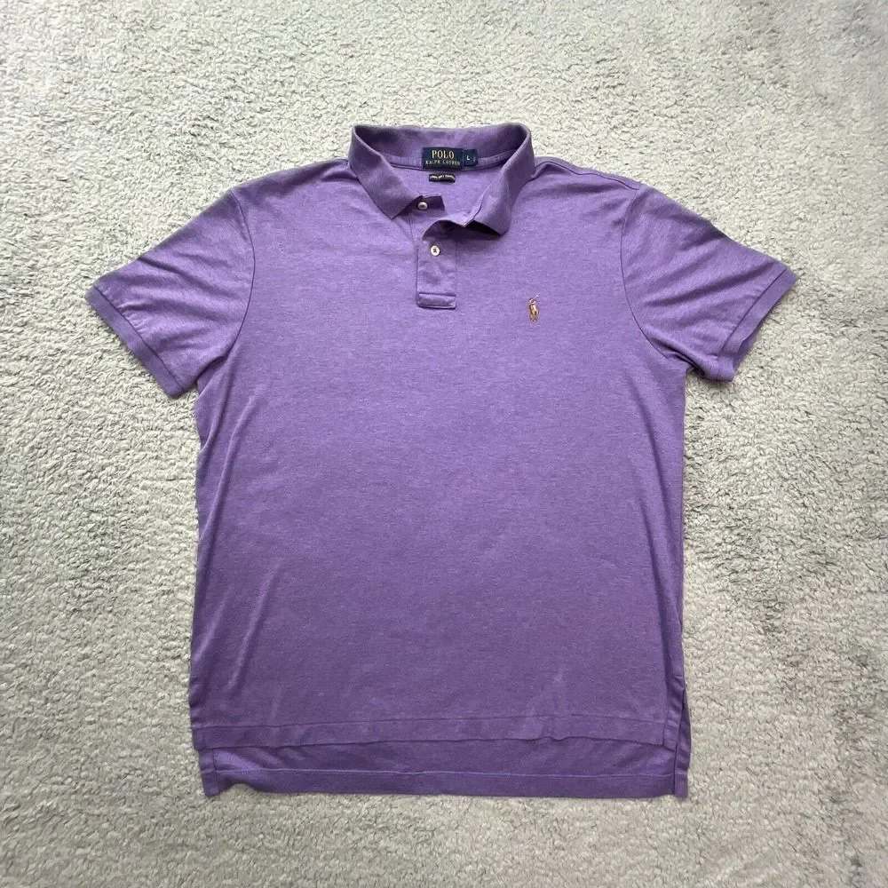 Polo‎ Ralph Lauren Shirt Mens Large Pima Soft Touch Flesh Pony Polo Short Sleeve